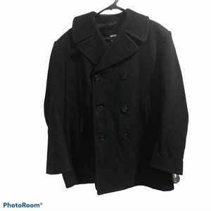 AUTHENTIC US NAVY MENS WOOL PEACOAT Navy Issue  42R 100%  Wool